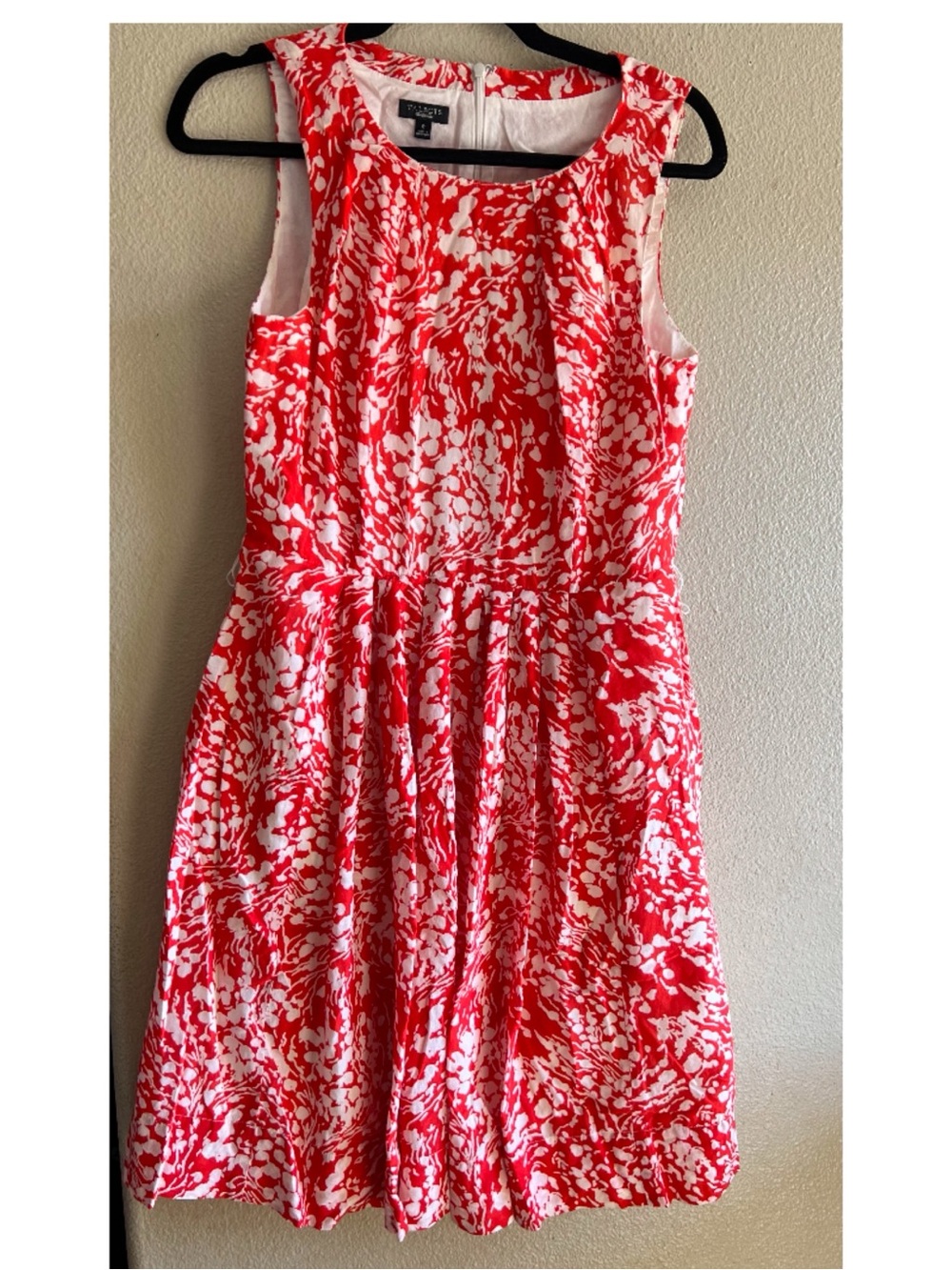 Talbots fit & flare dress knee length classic sleeveless silk blend  8 summer